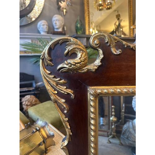 Early 19th Century Large Antique English Regency Elaborately Carved Giltwood Mirror, 1820 For Sale - Image 5 of 13