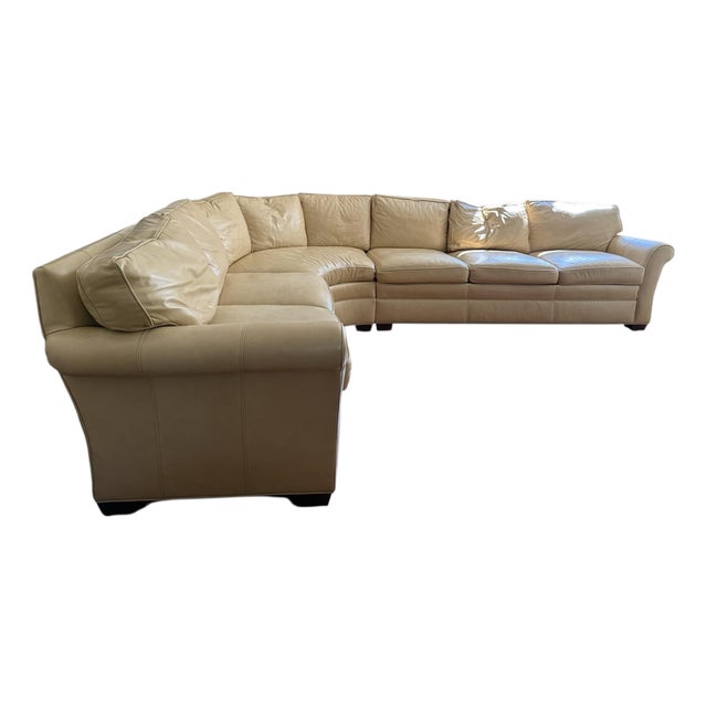 Leather Curved Sofa Stickley Large Modular Sectional Sofa Tan Leather Sectional Curved Room Sofa For Sale