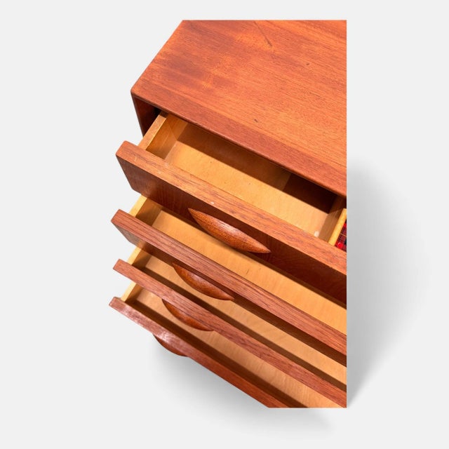 Brown Vintage Danish Teak Chest of Drawers by Johannes Sorth, 1960s For Sale - Image 8 of 10
