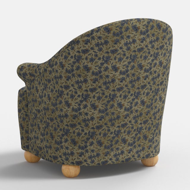 Stoffer Home x Cloth & Company Marie Bun Foot Chair in Dogwood Floral Sage For Sale In Chicago - Image 6 of 9