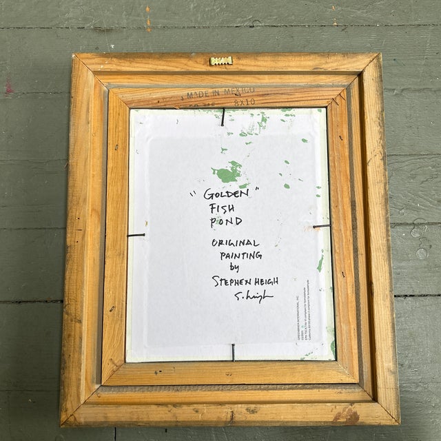 Contemporary Original Stephen Heigh Abstract Painting “Golden Fish Pond” For Sale - Image 4 of 4