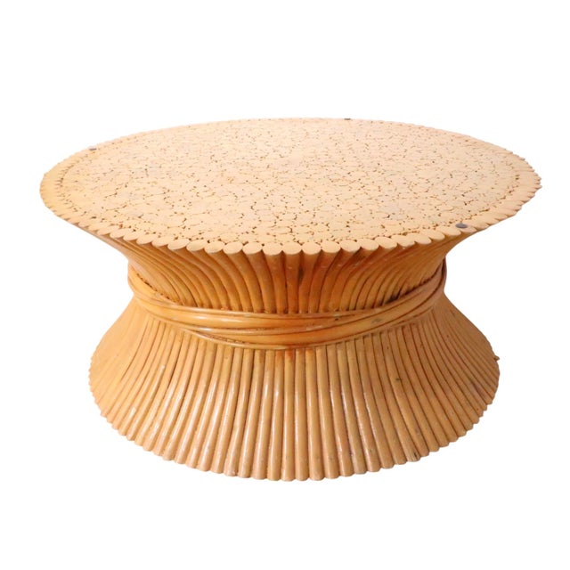 Sheaf of Wheat Form Bamboo Coffee Table by McGuire For Sale - Image 9 of 14