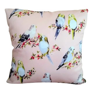 French Cottage Lovebirds Accent Pillow For Sale