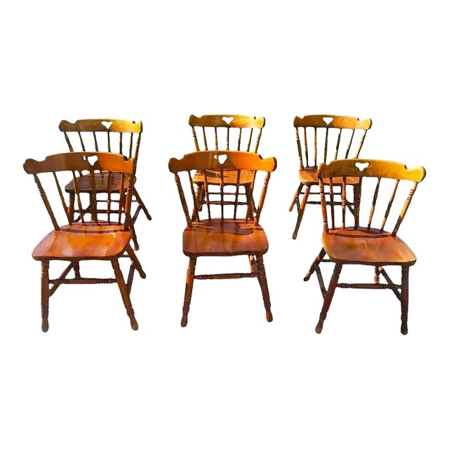 Swiss-American Tell City Pub Chairs in Hard Rock Maple - Set of 6 - Two Sets Available For Sale