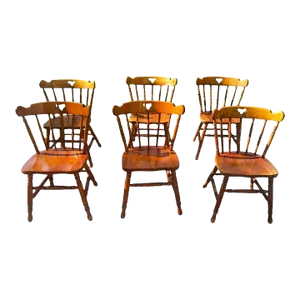 Swiss-American Tell City Pub Chairs in Hard Rock Maple - Set of 6 - Two Sets Available