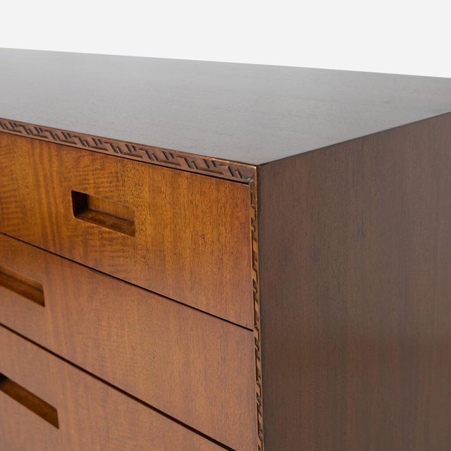 1950s Mahogany Dresser & Mirror by Frank Lloyd Wright For Sale - Image 10 of 11