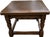 Lovely solid wood end table with scalloped apron, turned legs and bottom stretchers. Very substantial