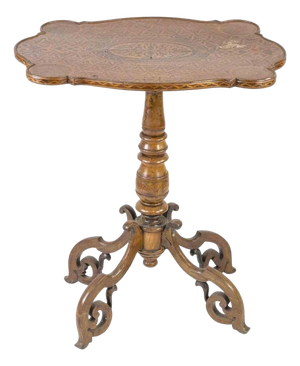 19th Century Maple Coffee Table with Walnut Inlays, Italy