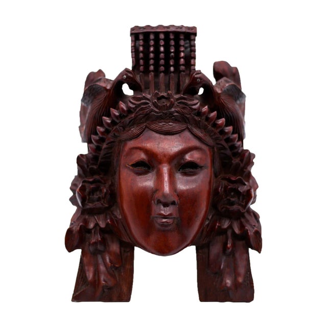 Vintage Hand-Carved Decorative Wooden Wall Hanging Sculpture From Spain For Sale - Image 11 of 12
