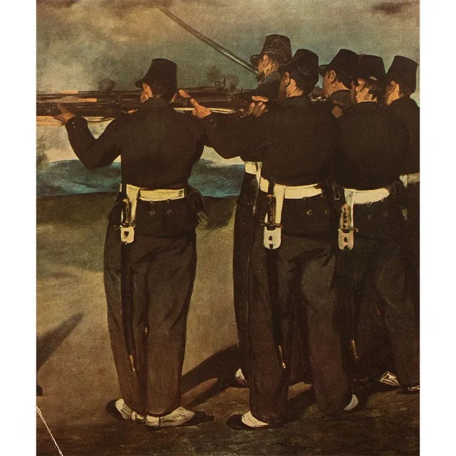Olive 1949 After Edouard Manet "The Execution of Emperor Maximilian" First Edition Parisian Print For Sale - Image 8 of 8