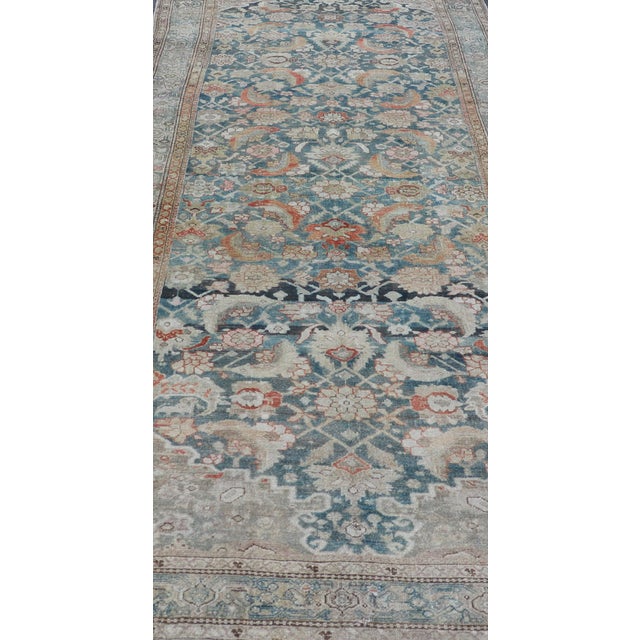 Early 20th Century Antique Hand Knotted Kurdish Gallery Runner in All-Over Geometric Design 5'8 X 14'2 For Sale - Image 5 of 12