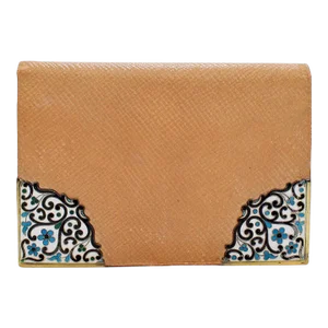 Antique Art Deco Gorham Sterling Silver, Enamel, & Leather Wallet or Billfold