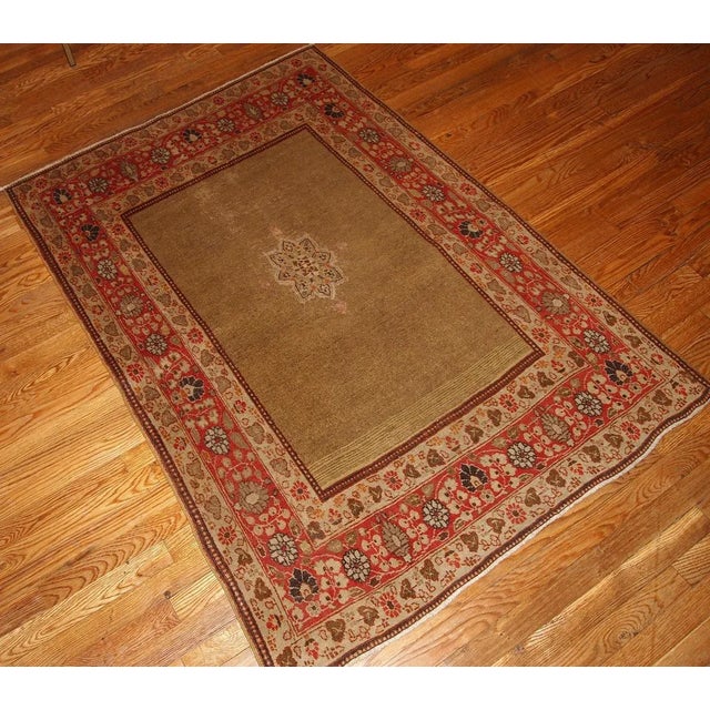 Textile 1900s Hand Made Antique Persian Tabriz Rug For Sale - Image 7 of 8