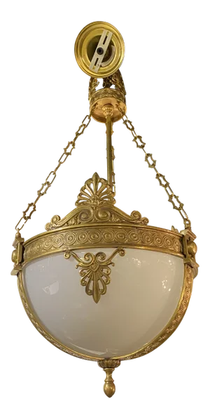 Opaline Glass Bronze Chandelier Light Fixtures