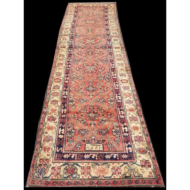 Early 19th Century Remarkable Red Color With Medallion and Floral Design Antique N W Hallway Rug For Sale - Image 5 of 9