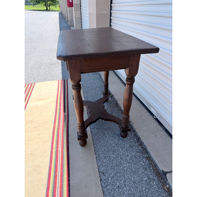 Brown Antique William & Mary Style Pine Hall Table, 19th Century For Sale - Image 8 of 10