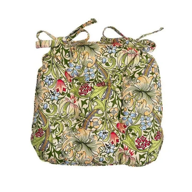 English William Morris Golden Lily Seat Pad For Sale - Image 3 of 3