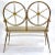 Mid-Century Modern Mid-Century Modern Brass Medallion Back Bench For Sale - Image 3 of 9