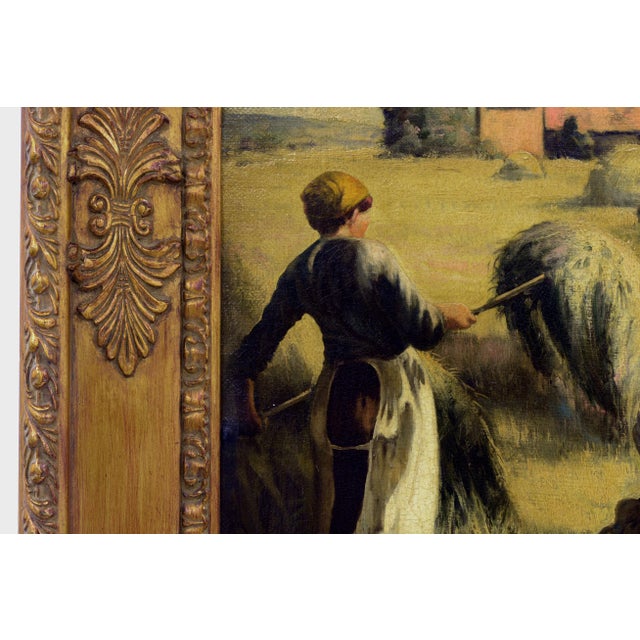 Emilio Pergola, Country Scene with Figures, 1990s, Oil on Canvas, Framed For Sale - Image 4 of 10