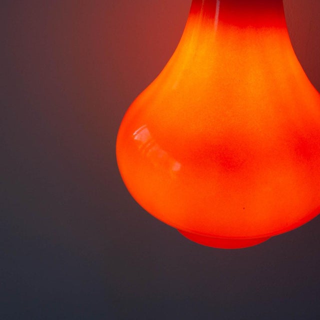 Vintage Orange Glass Pendant Light, 1960s For Sale - Image 9 of 15