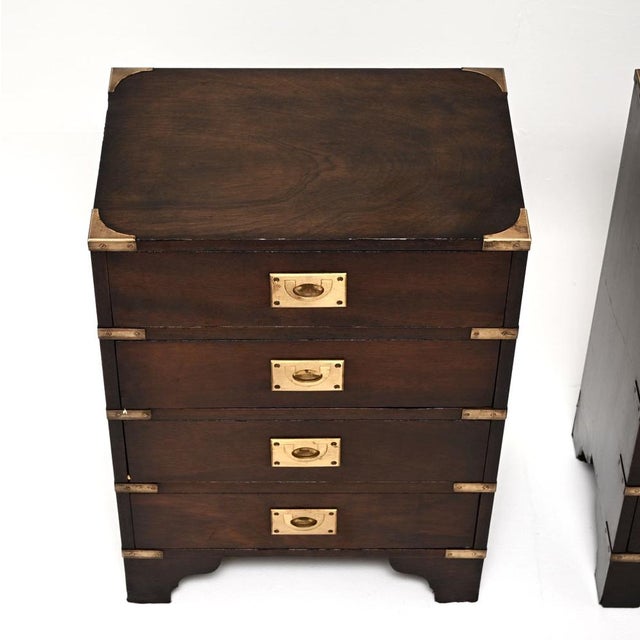 Military Campaign Bedside Chests, 1930, Set of 2 For Sale - Image 6 of 11