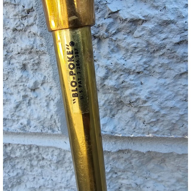 Mid-Century American Federal Style Brass Fireplace Tools Set of 6 For Sale - Image 4 of 5