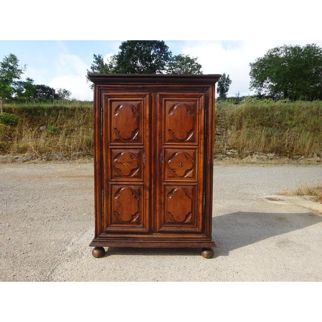 Wood Louis XIII Walnut Armoire For Sale - Image 7 of 18