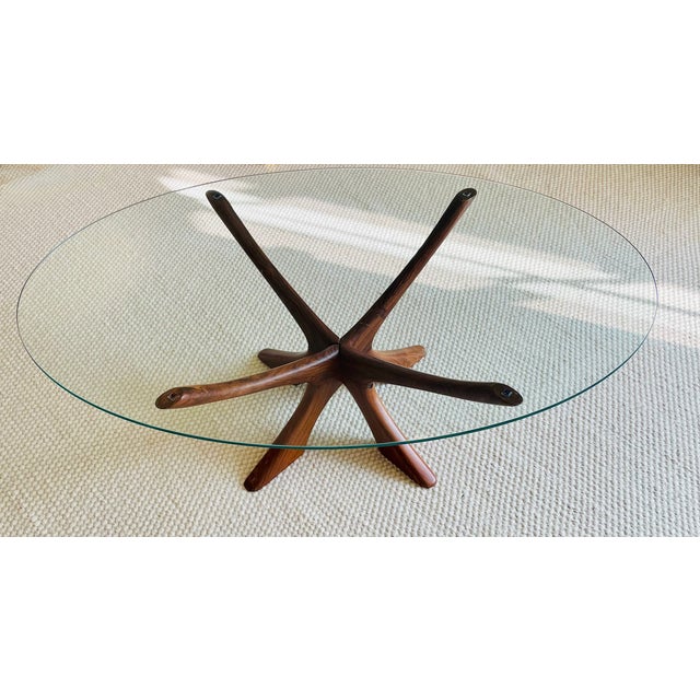 Brown Mid-Century Danish Oval Glass Coffee Table by Illum Wikkelsø, 1960s For Sale - Image 8 of 17