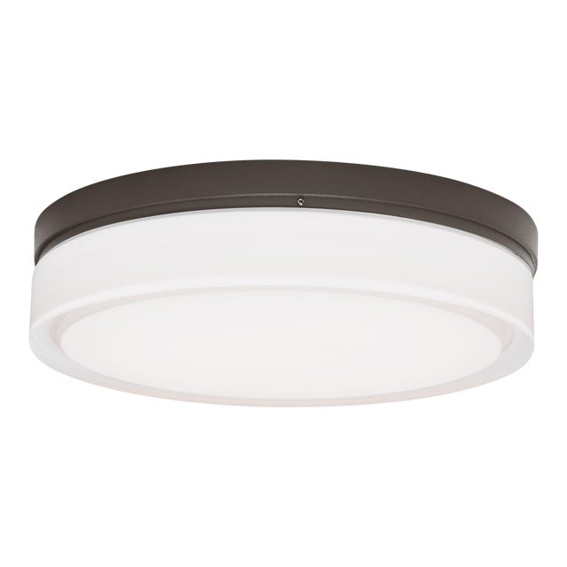 Visual Comfort Modern Cirque Large Outdoor Wall and Flush Mount LED Bronze For Sale