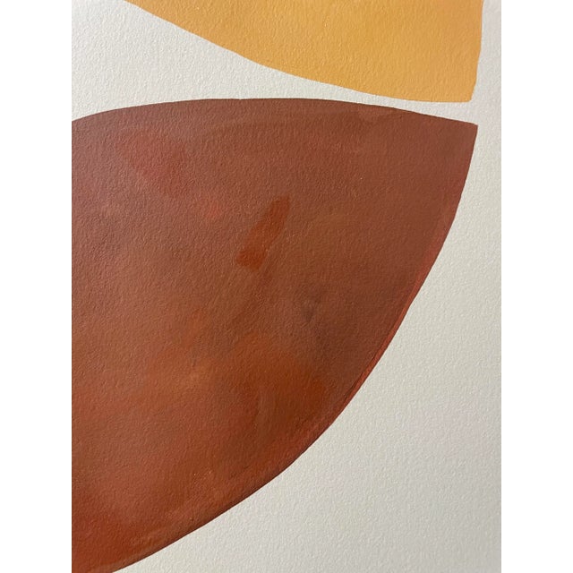 Abstract minimalist acrylic painting on French hand crafted cotton paper. Framed in gold frame. All works on paper are...