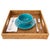 Artifacts Rattan Square Serving Tray with Cutout Handles in Honey Brown - 16" For Sale - Image 4 of 10