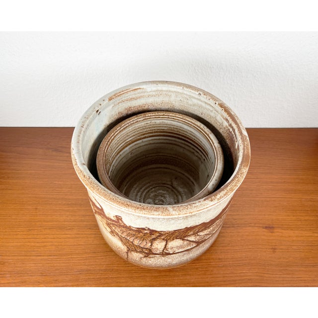 Vintage Danish Studio Pottery Planters from Aase & Leif Vange Keramik, 1988, Set of 2 For Sale - Image 12 of 18