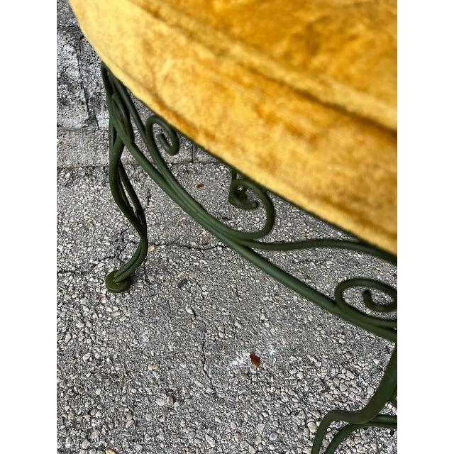 Metal Mid-Century Modern Wrought Iron Vanity Stool. Circa 1960s For Sale - Image 7 of 18