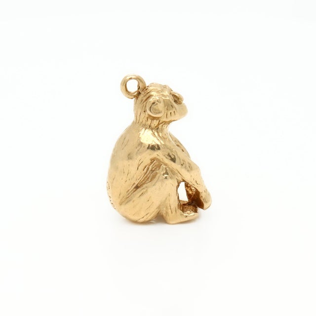 Vintage English 9ct. Gold Figural Monkey or Chimpanzee Charm for a Bracelet For Sale - Image 9 of 14