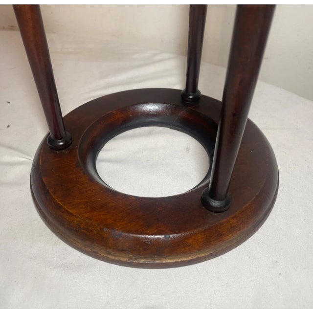 Rare Antique Handmade Art Deco Wood Smoking Cushman Smoker Floor Stand Ashtray For Sale - Image 12 of 14