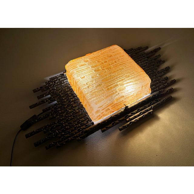 Brutalist Wall Lamp by Marcello Fantoni, Italy, 1970s For Sale - Image 4 of 18