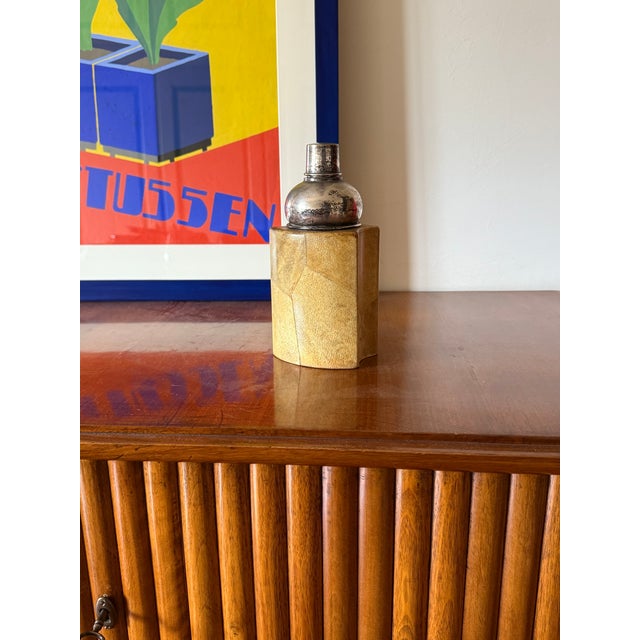 Cream 1950s Aldo Tura Mid-Century Modern Cream Parchment Cocktail Shaker For Sale - Image 8 of 10