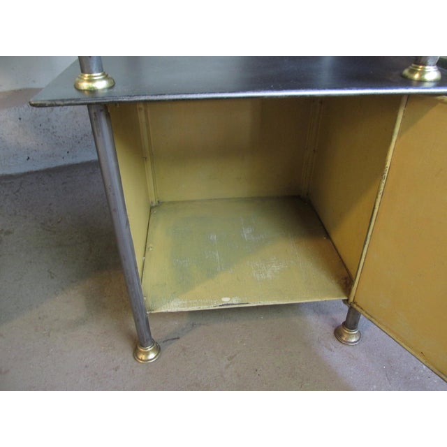 Austrian Steel Jugendstil / Art Nouveau Style Nightstands, Circa 1910, a Pair For Sale - Image 13 of 14