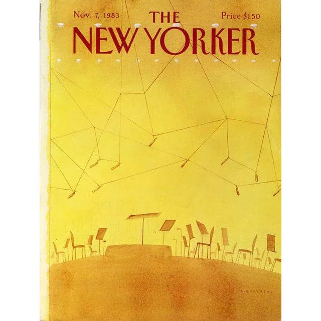 Original vintage New Yorker magazine cover dated November 7, 1983 featuring a Music and Concert theme. Based on an...