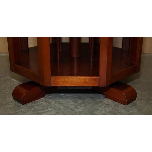 Inlaid Octagonal Revolving Bookcase For Sale - Image 5 of 13