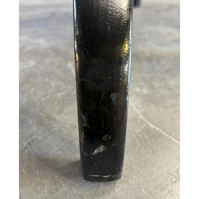 Ebony Stained Walnut Caned Hawthorne Chair Upholstered Leather From the Madeline Stuart Collection For Sale - Image 11 of 11