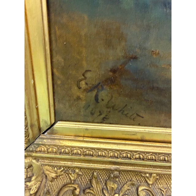 Traditional Antique 1892 Edna R. White Oil on Board Painting For Sale - Image 3 of 5