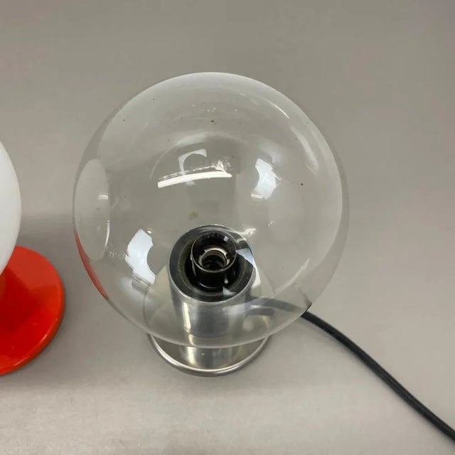 Metal Set of Table Light Glass Bulb by Motoko Ishi for Staff Lights, 1970s, Set of 2 For Sale - Image 7 of 18