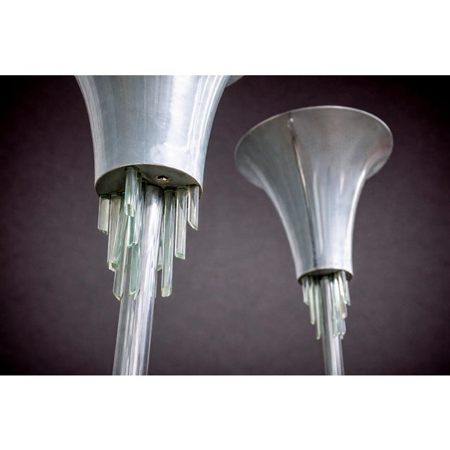 Pair of “Torchierre” Floor Lamps in Rosewood, Crystal & Metal, Unknown, 1950s - Lot 474A For Sale - Image 9 of 10