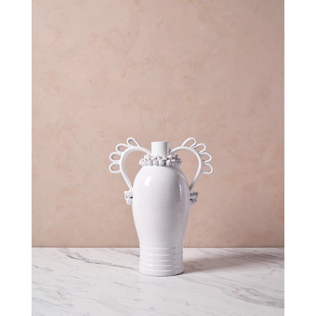 Ceramic Italian Ceramic Vase "Marria" by Valentina Cameranesi & Walter Usai in White For Sale - Image 7 of 11