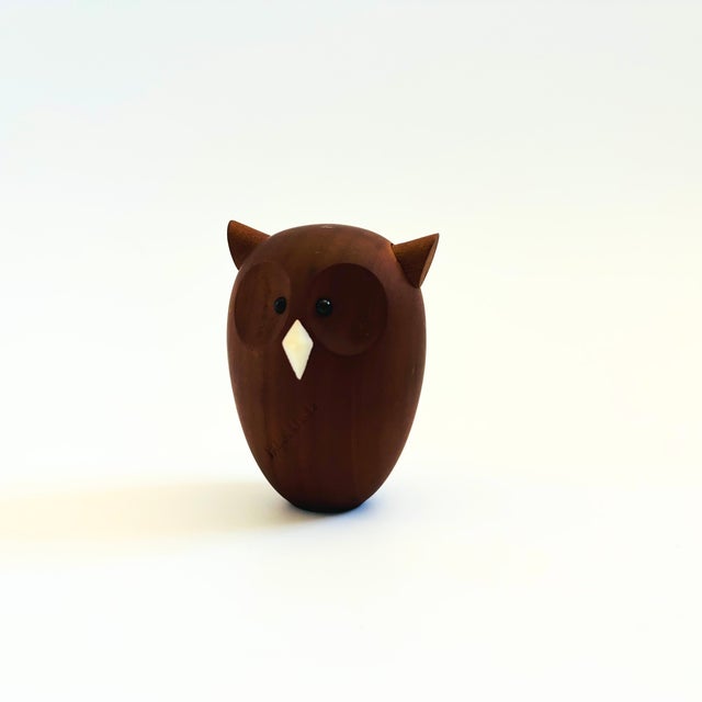 Mid-Century Modern MCM Senshukai Wood Royal Pet - Horn Owl For Sale - Image 3 of 8