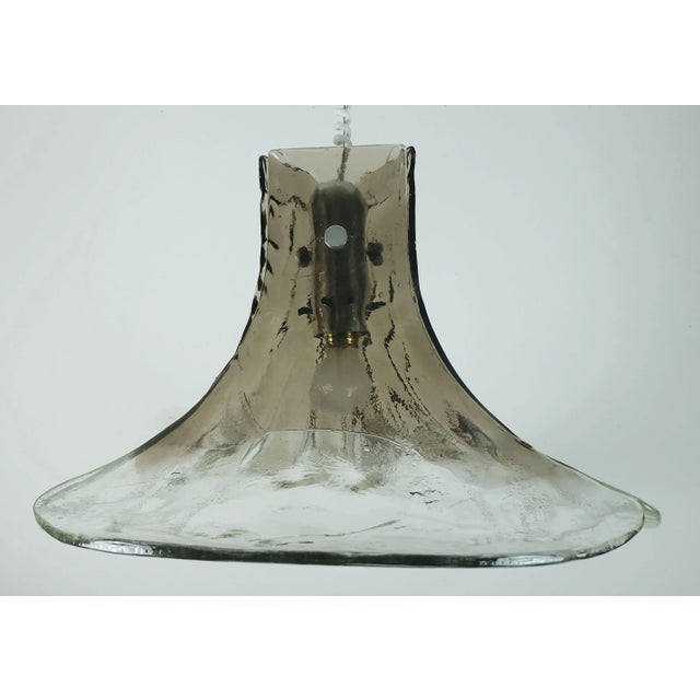 Large Mid-Century Modern Pendant Lamp in Ice Glass from Kalmar Franken KG, 1960s For Sale - Image 4 of 11