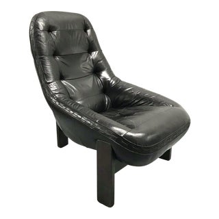 1960s Vintage Jean Gillon for Probel Brazilian Leather Lounge Chair For Sale