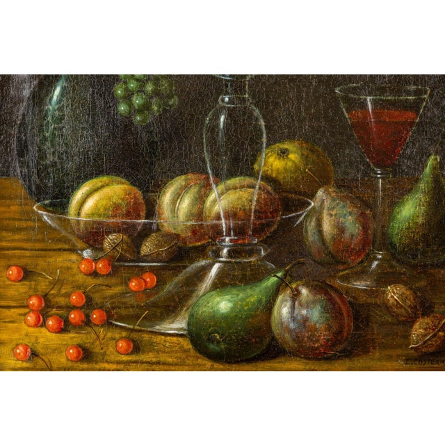 Late 18th Century Antique Dutch Still-Life of a Table Setting With Fruits For Sale - Image 4 of 6