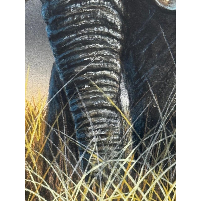 Wood Peter Jepson (British, b.1936) African Bull Elephant at Letaba, Kruger National Park | Original Wildlife Painting c.1999 For Sale - Image 7 of 18
